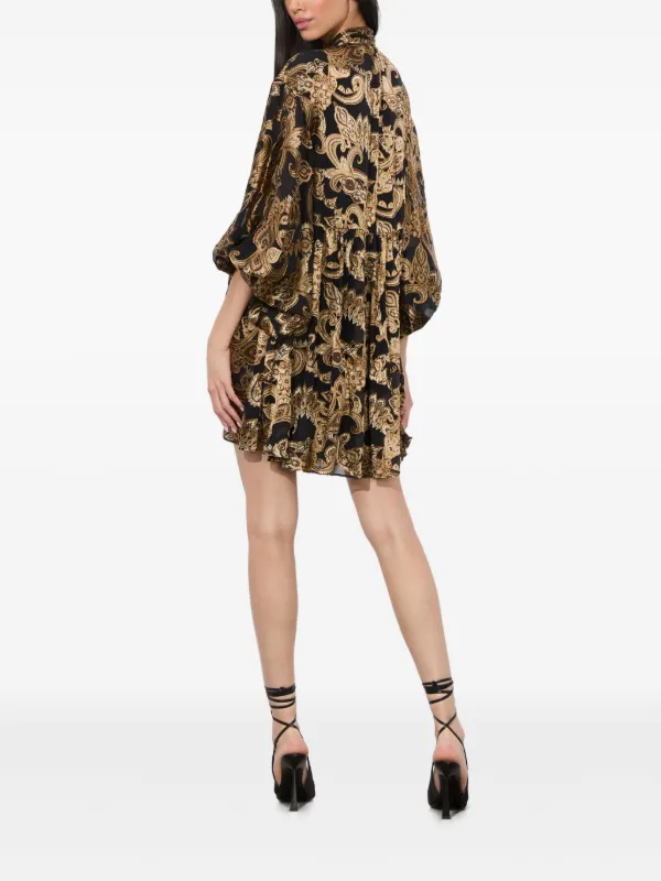 black mini polka dot dress Black Polka Dot Silk Twill Bias Mini Dress With Flower Detail – Rodarte