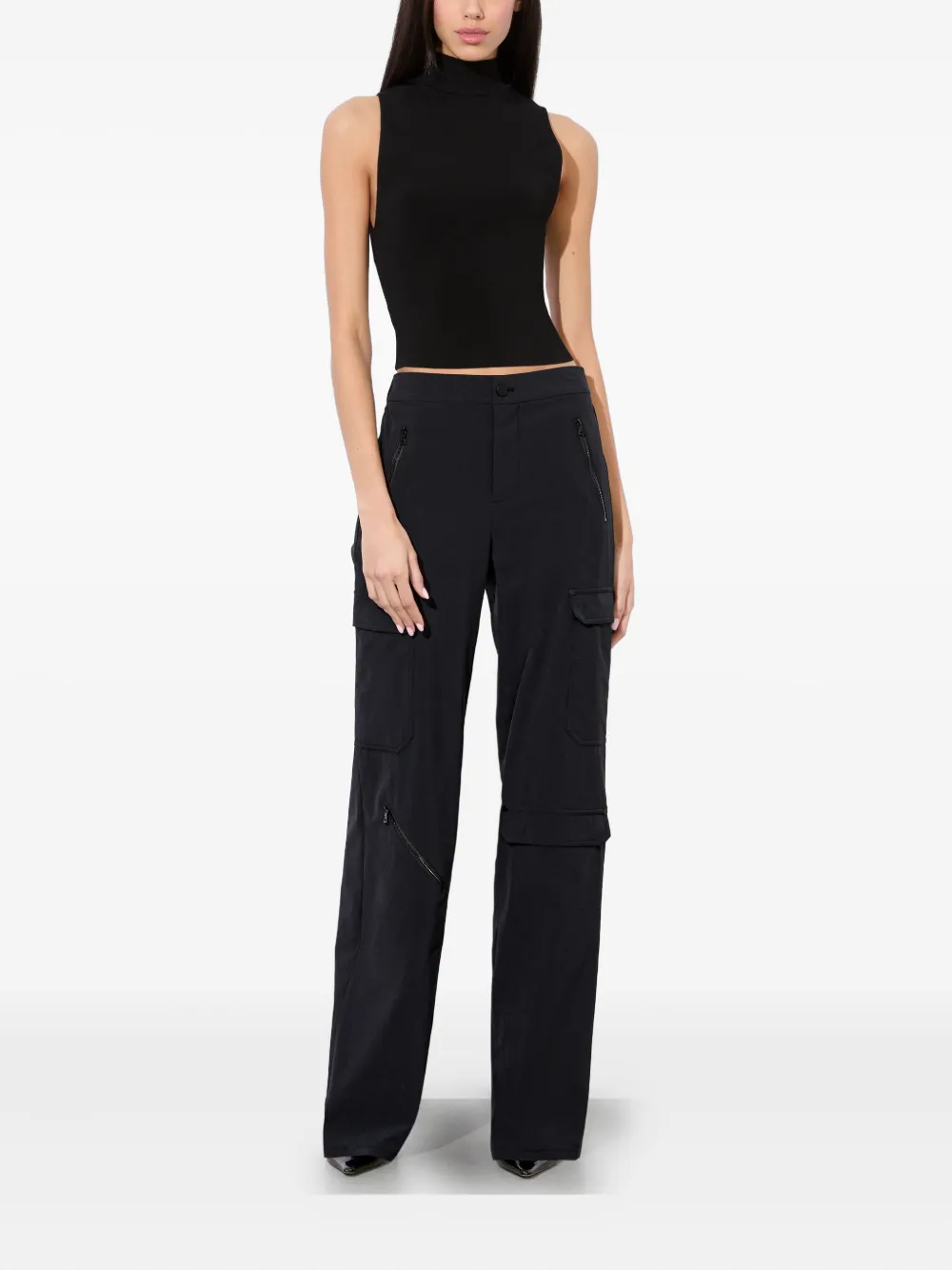 alice + olivia Milo cargo broek met wijde pijpen Zwart