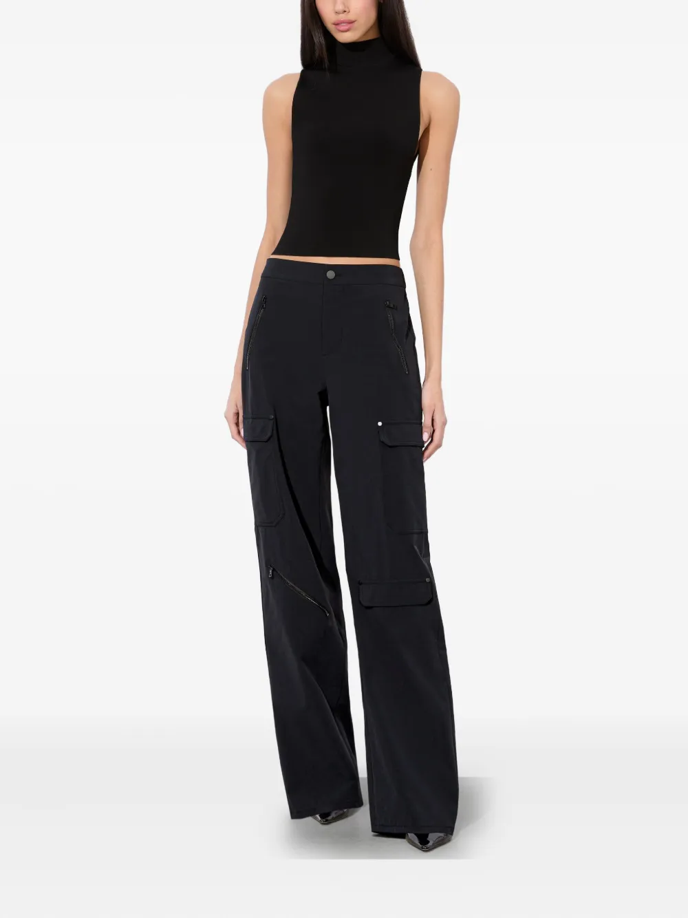 alice + olivia Milo cargo broek met wijde pijpen Zwart