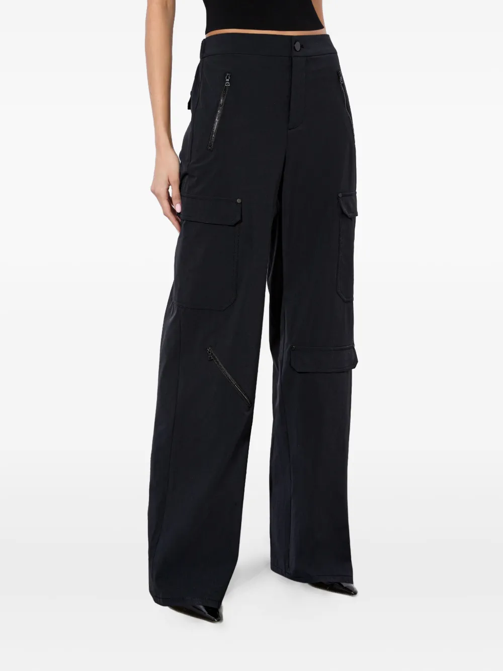 alice + olivia Milo cargo broek met wijde pijpen Zwart