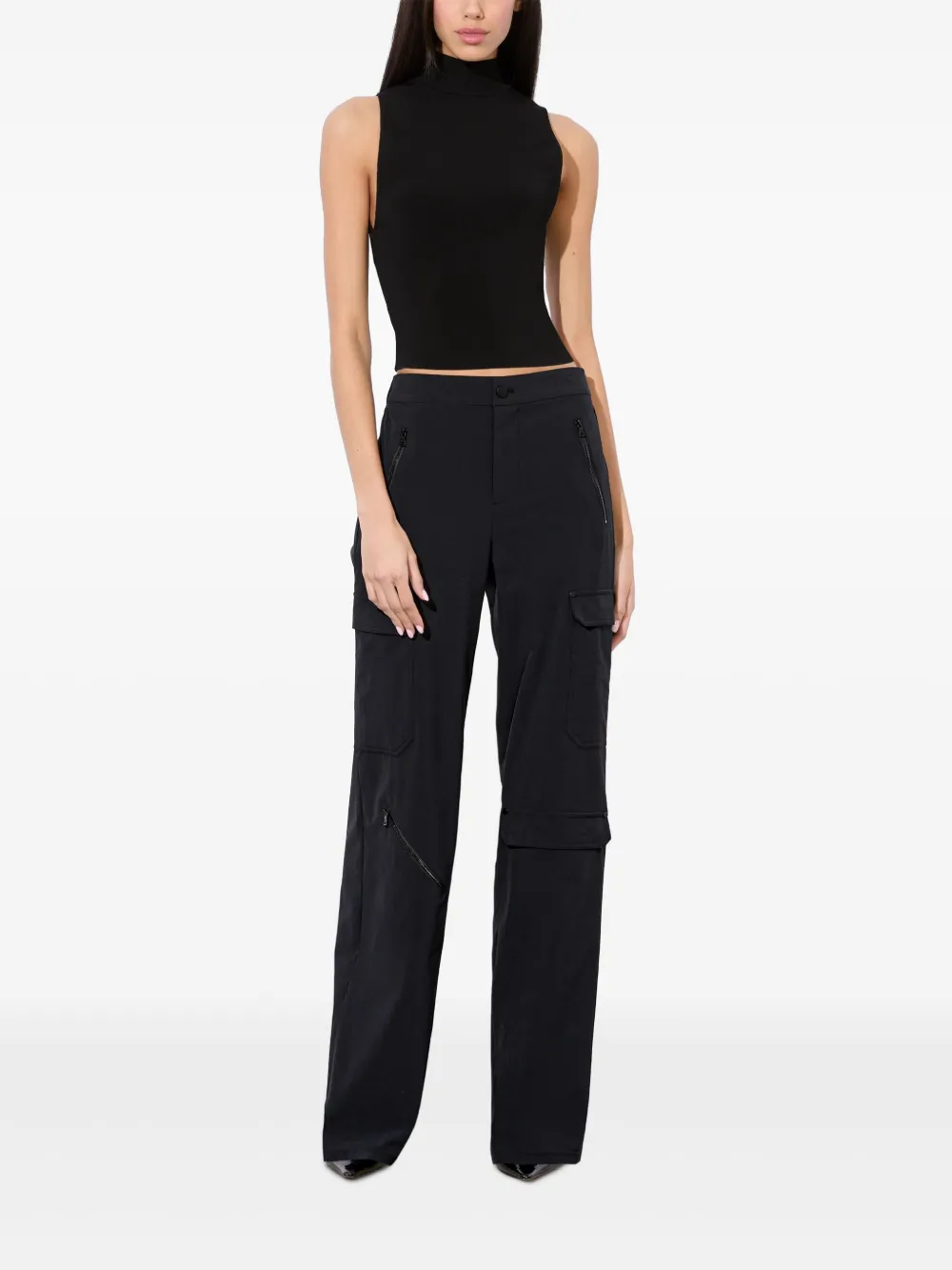 Alice + olivia Milo cargo broek met wijde pijpen - Zwart