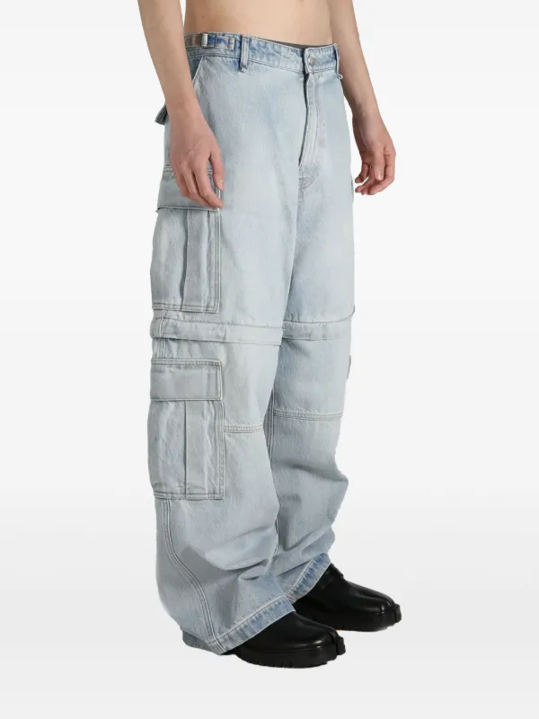 VETEMENTS ヴェトモン カーゴワイドデニムパンツ ブルー VETEMENTS ヴェトモン ロゴカーゴワイドデニムパンツ ブルー