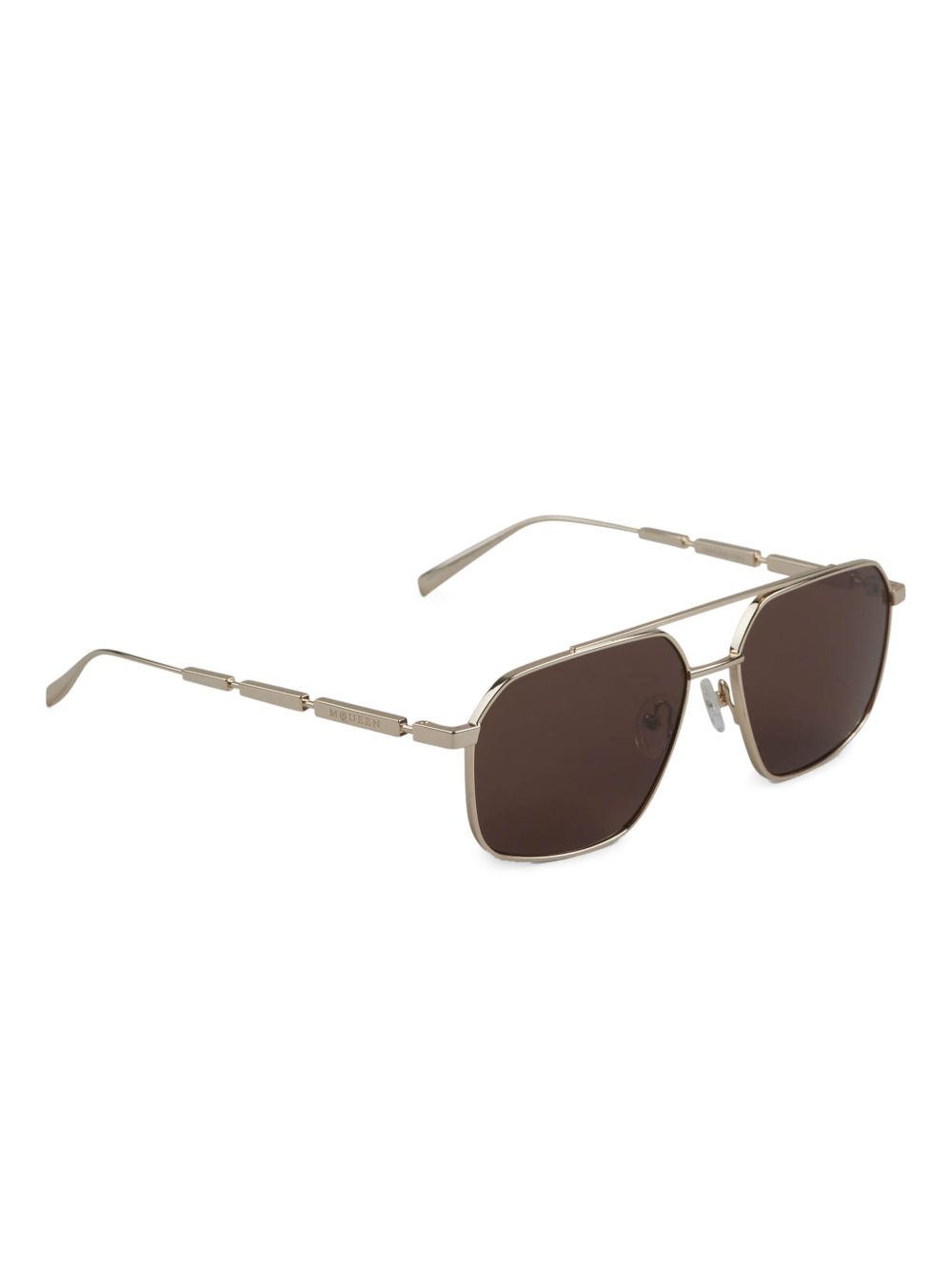 Alexander McQueen Eyewear Zonnebril met gegraveerd logo - Goud