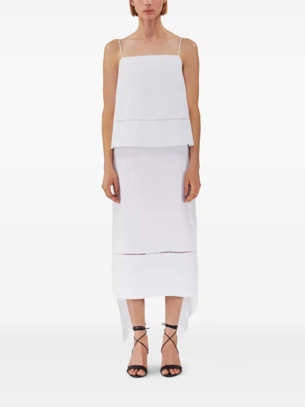Adam Lippes Tenney Layered Poplin Midi Dress, White, Women's, 10, Casual & Work Dresses Day Dresses Sundresses Adam Lippes Tenney Layered Poplin Midi Dress, White, Women's, 10, Casual & Work Dresses Day Dresses Sundresses