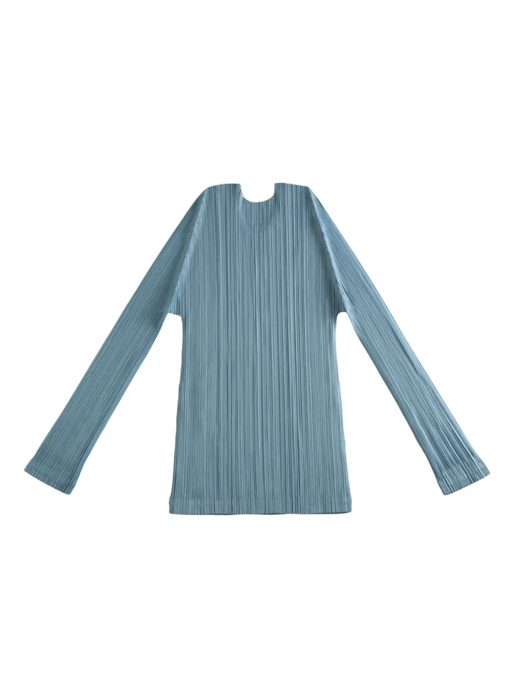 Pleats Please Issey Miyake pleated T-shirt - Blauw