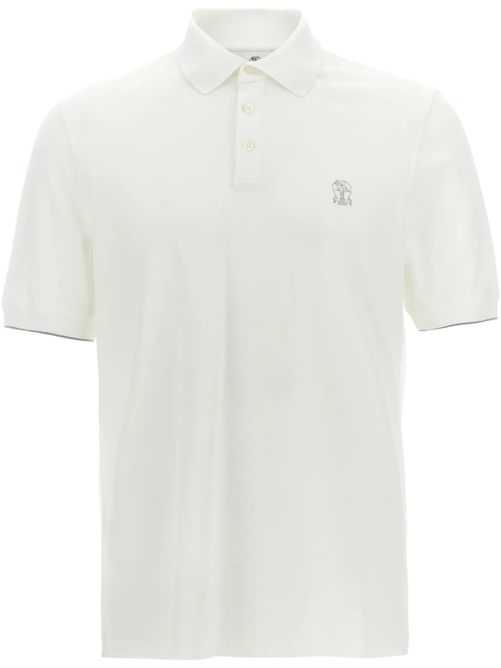 Brunello Cucinelli playera tipo polo con logo estampado | blanco | Image 1