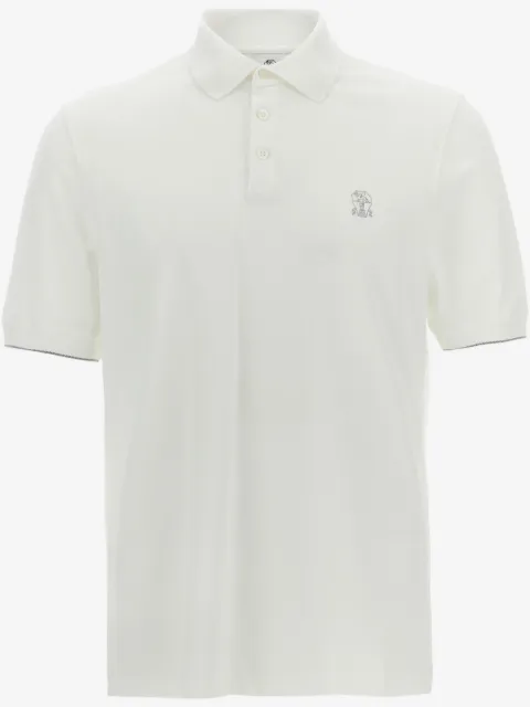 Brunello Cucinelli Poloshirt mit Logo-Print
