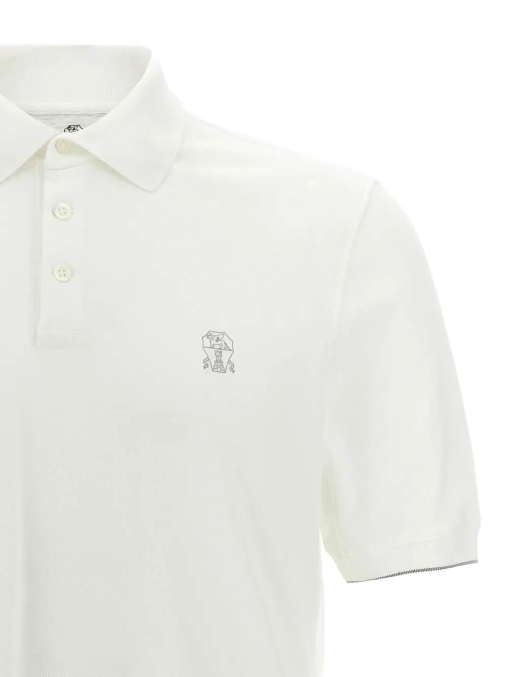 Brunello Cucinelli Poloshirt met logoprint Wit