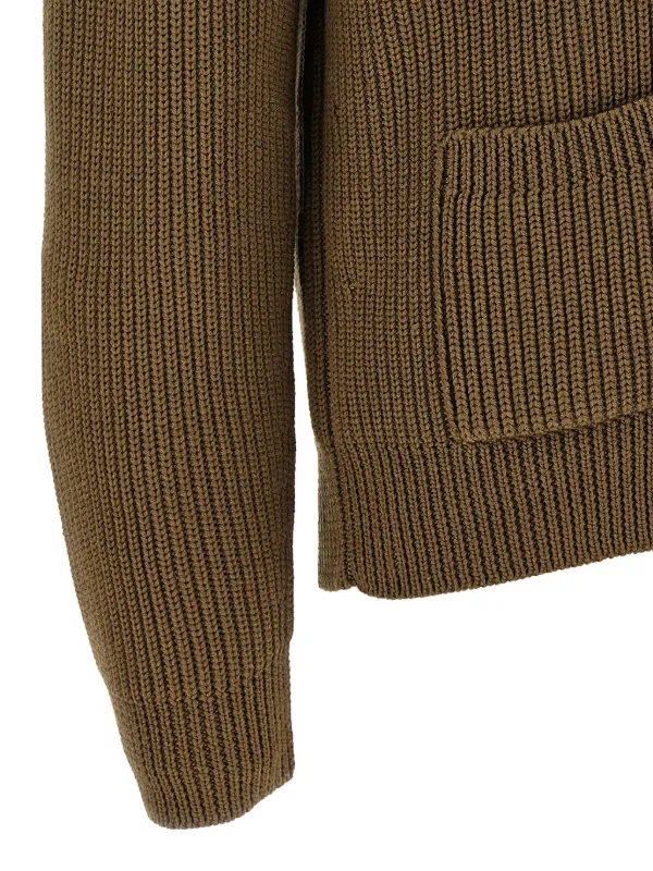 TOM FORD ribbed-knit Cardigan | Green | FARFETCH