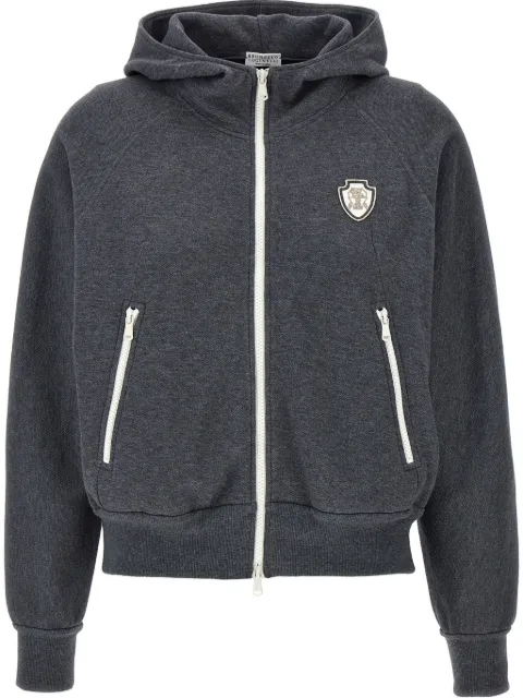 Brunello Cucinelli logo-appliqué hoodie
