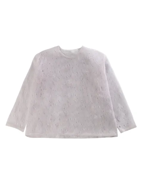 Issey Miyake perforated-detail T-shirt