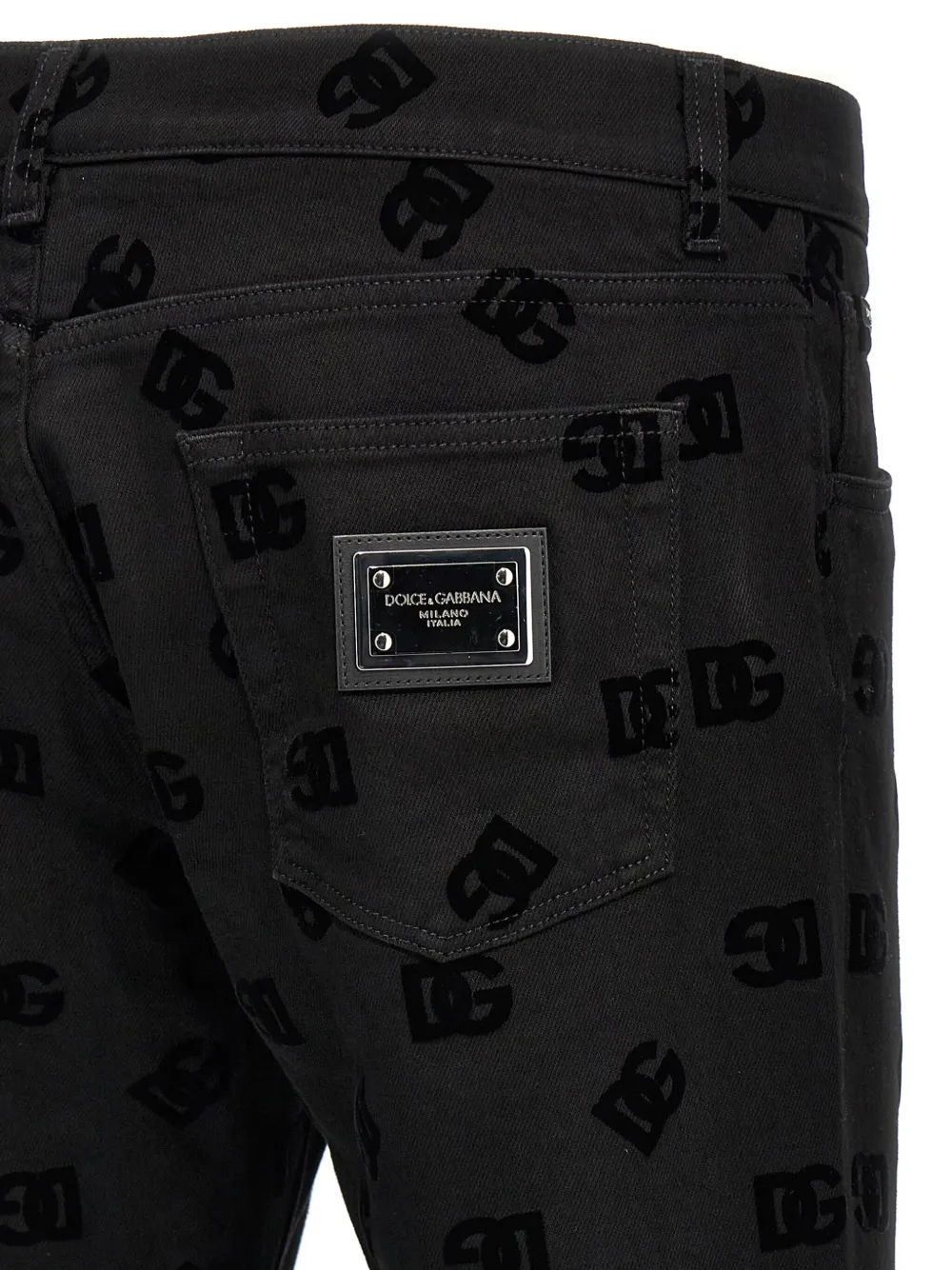 Dolce & Gabbana Jeans met logo-reliëf Zwart