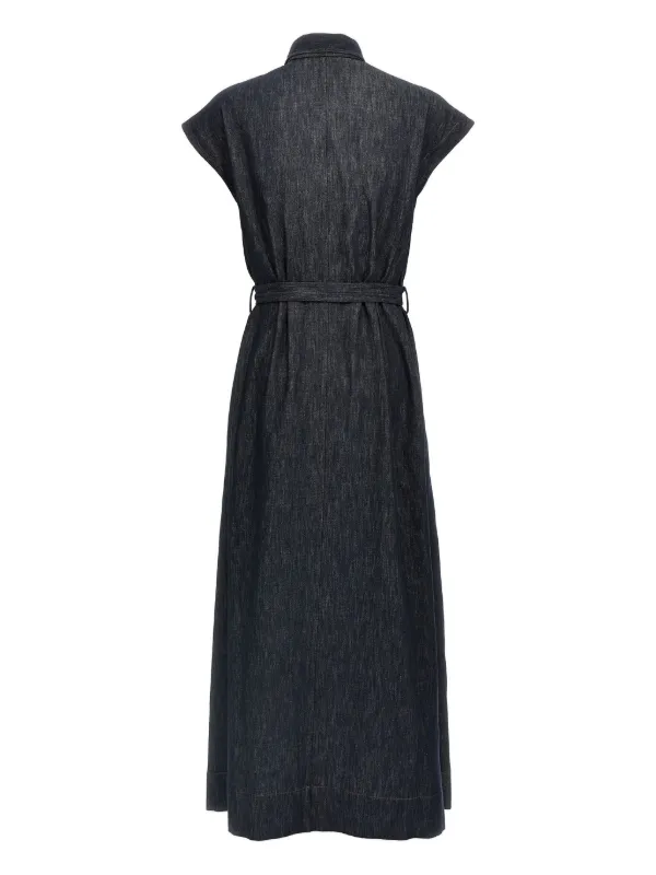 ワンピース BRUNELLO CUCINELLI BLACK AND GREY COTTON DRESS Brunello Cucinelli Denim Dress | Blue | FARFETCH JO