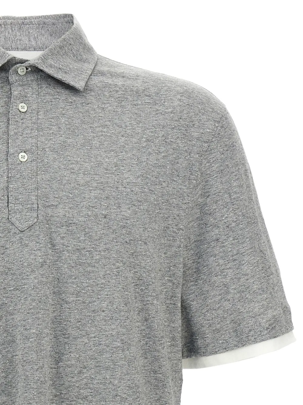 Brunello Cucinelli Poloshirt met gemêleerd effect Grijs