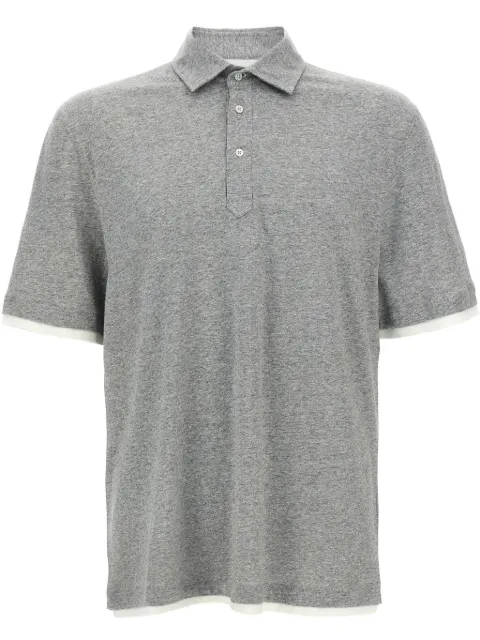 Brunello Cucinelli mélange-effect polo shirt