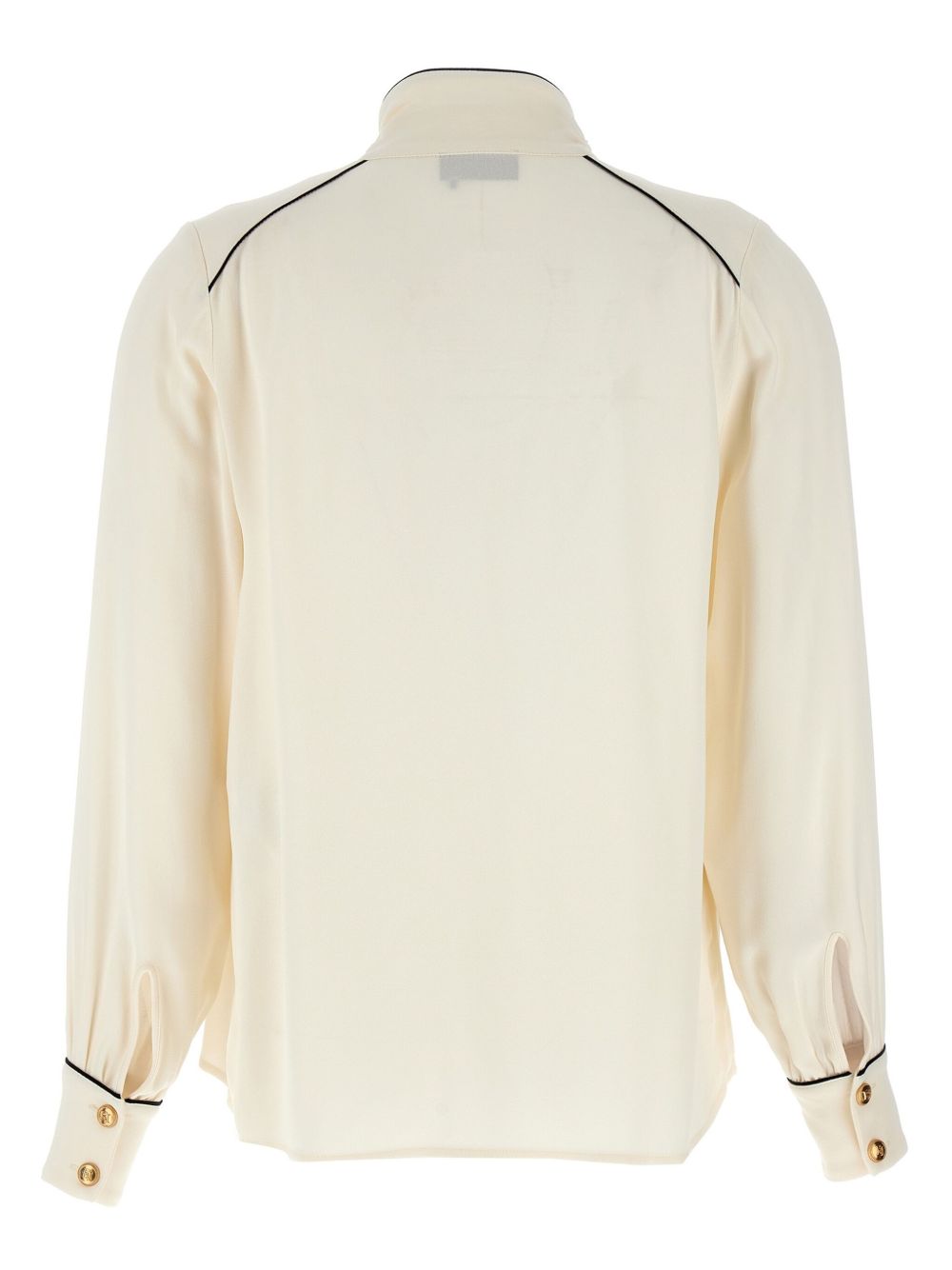 Elisabetta Franchi Blouse met gestrikte hals - Beige