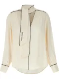 Elisabetta Franchi tie-neck georgette blouse - Neutrals