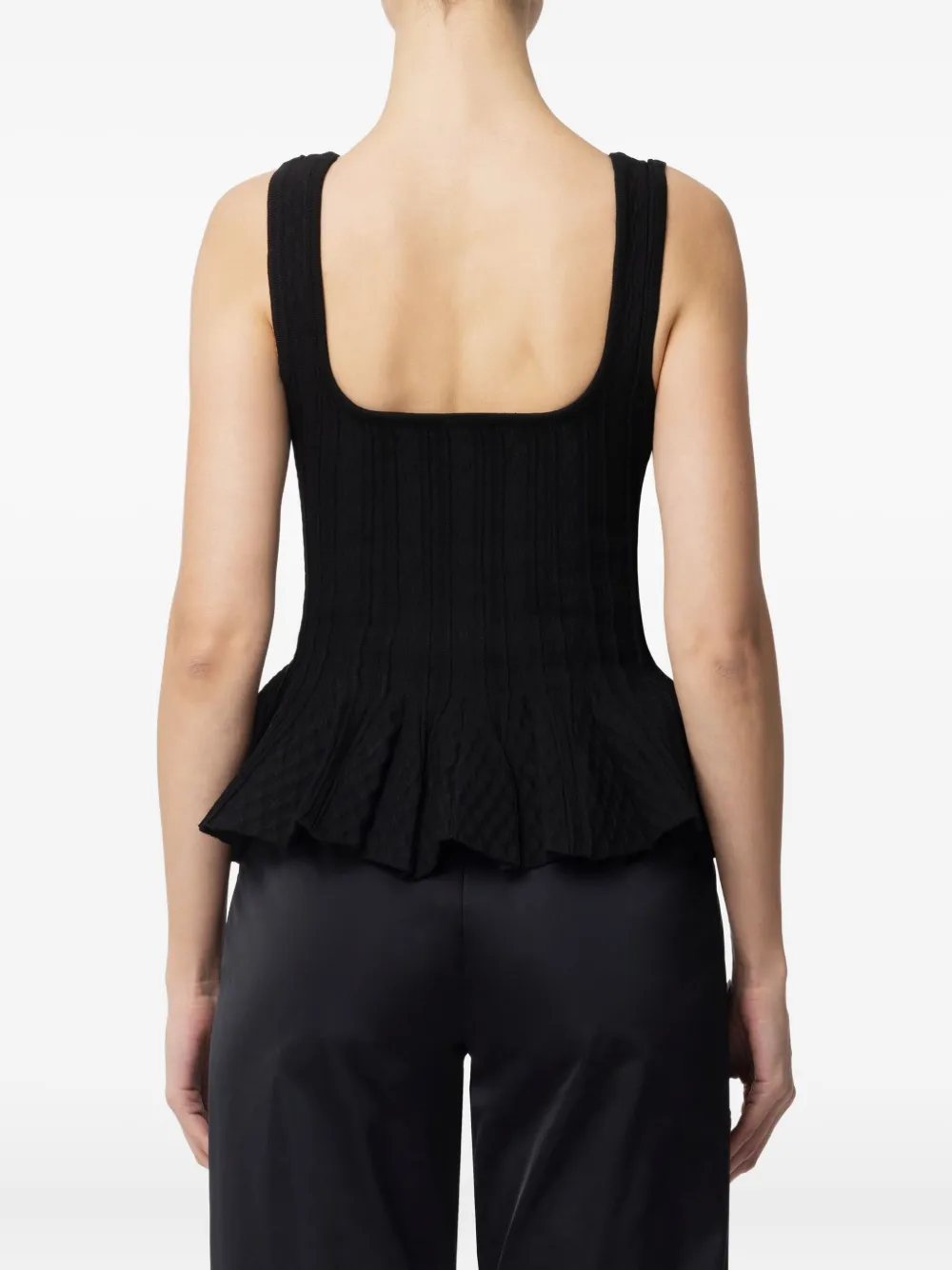 Elisabetta Franchi Top met ruches en rits - Zwart