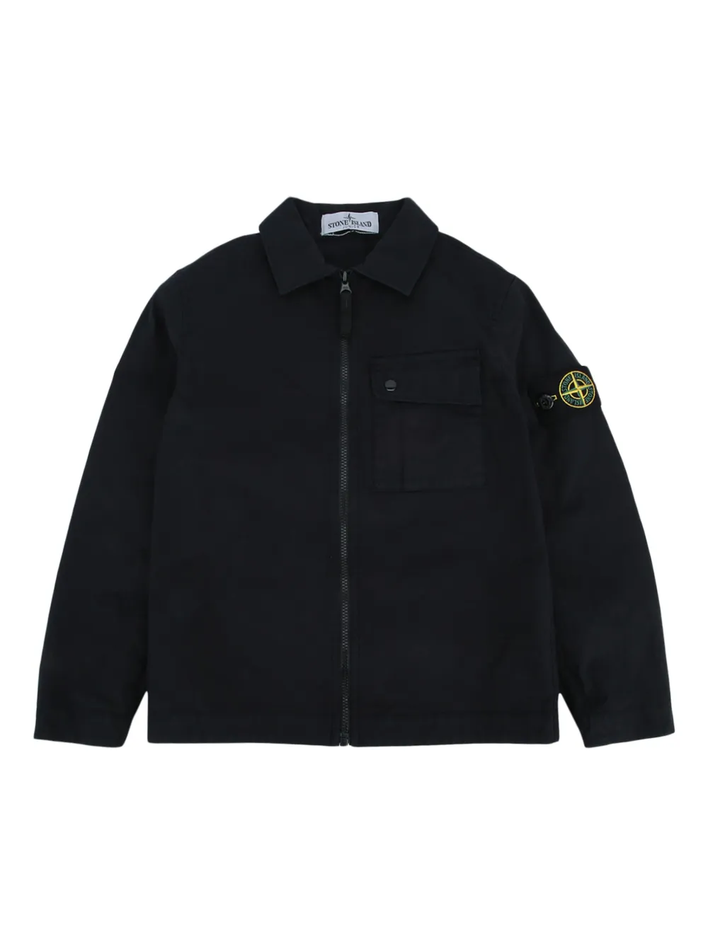 Stone Island Junior Shirtjack met logo Blauw