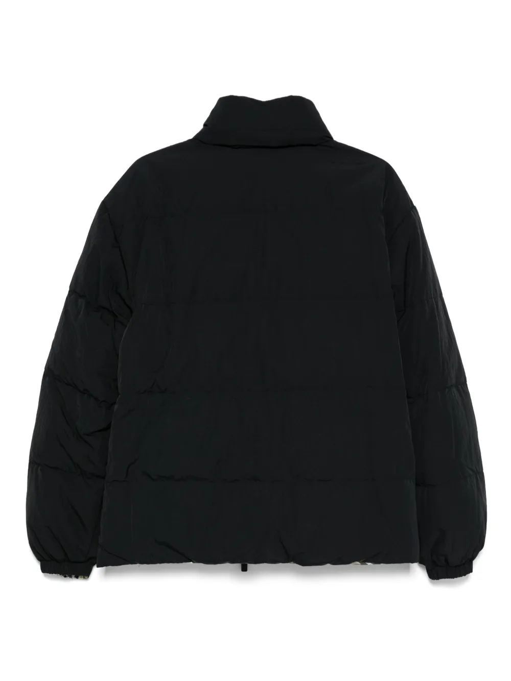 Shop Burberry Reversible Check Puffer Jacket In Sand Ip Check