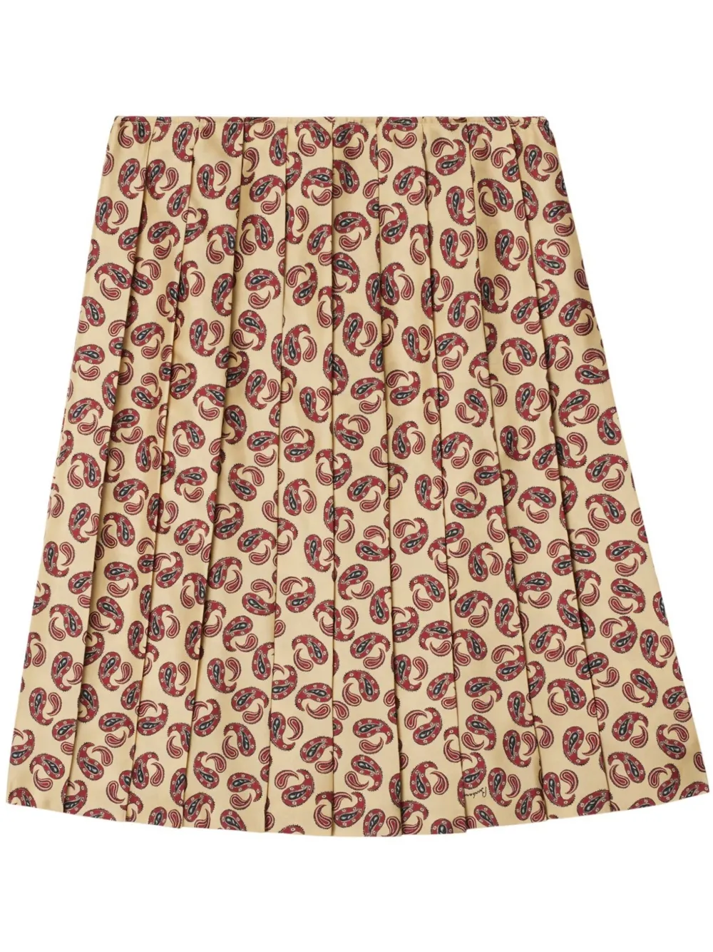 Burberry Zijnden midi-plooirok met paisley-print Beige