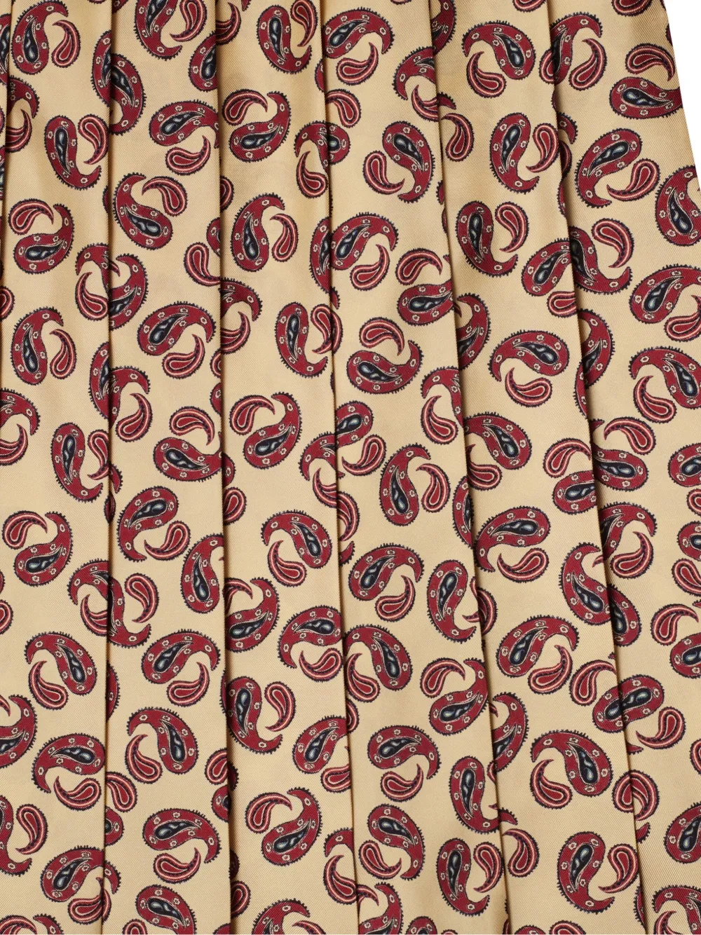 BURBERRY PAISLEY-PRINT SILK PLEATED MIDI SKIRT