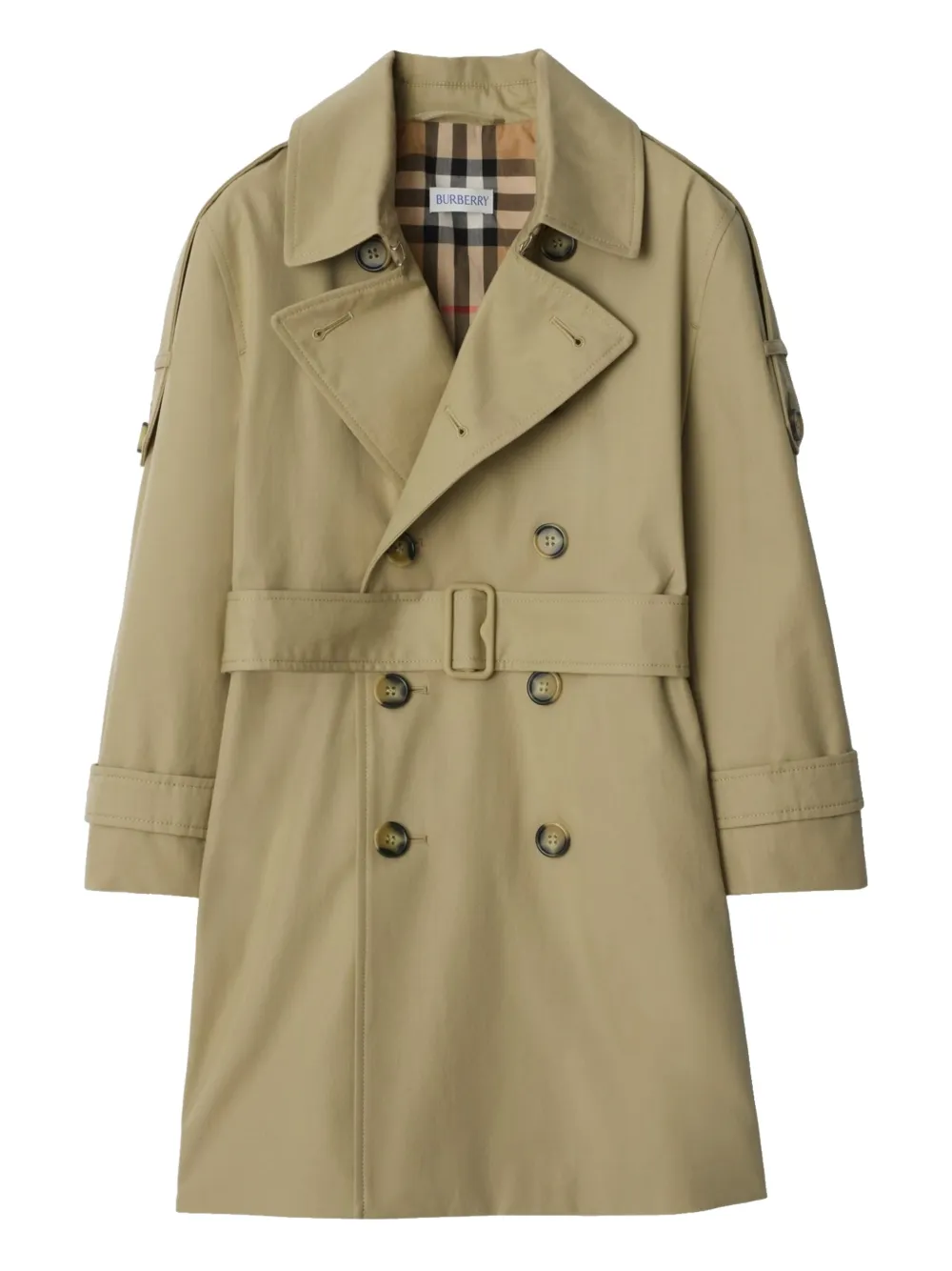 Burberry Kids Katoenen trenchcoat Beige