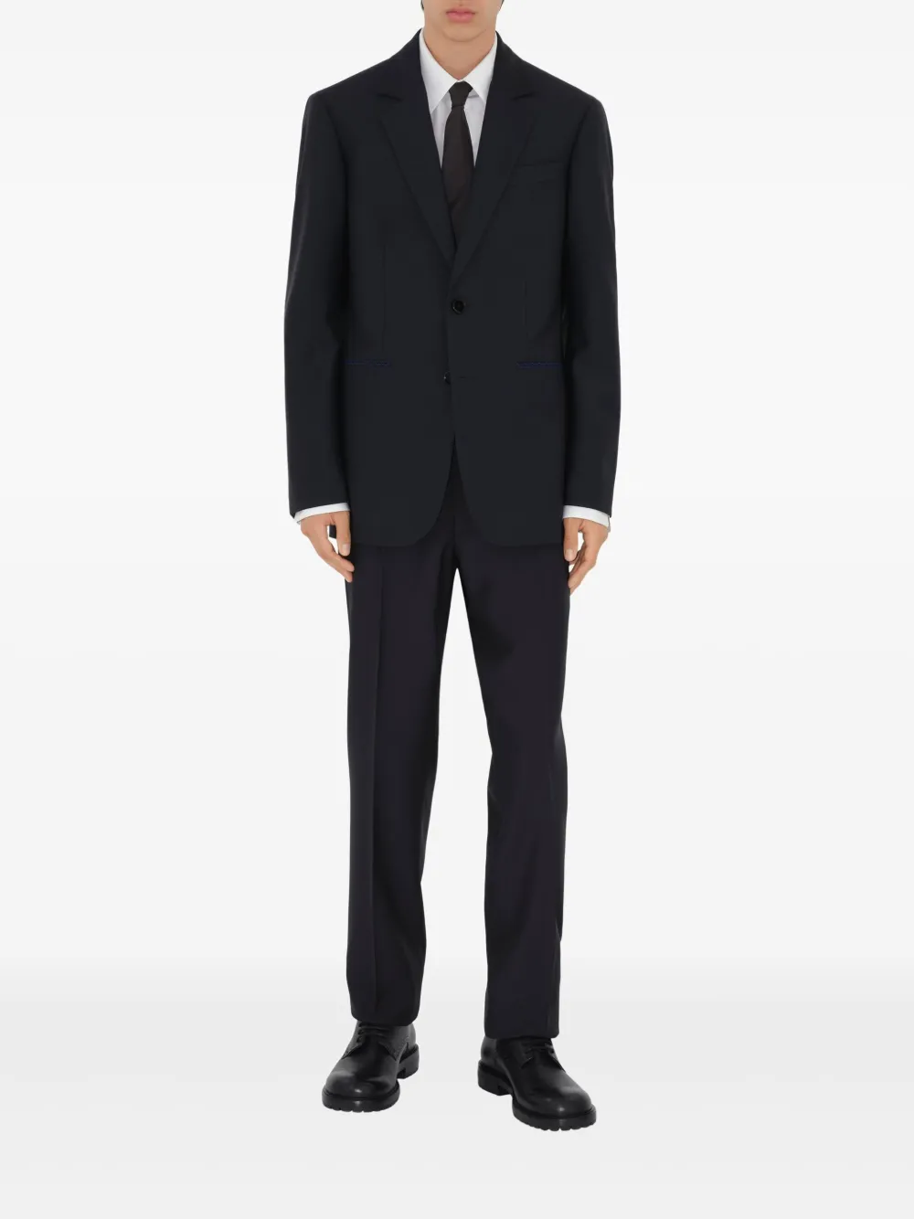 Burberry Wollen blazer met enkele rij knopen Blauw