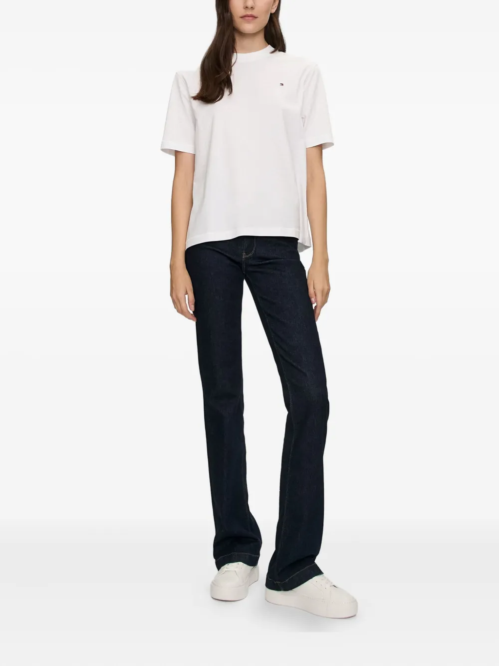 Tommy Hilfiger Crew-neck Logo-detail T-shirt In White