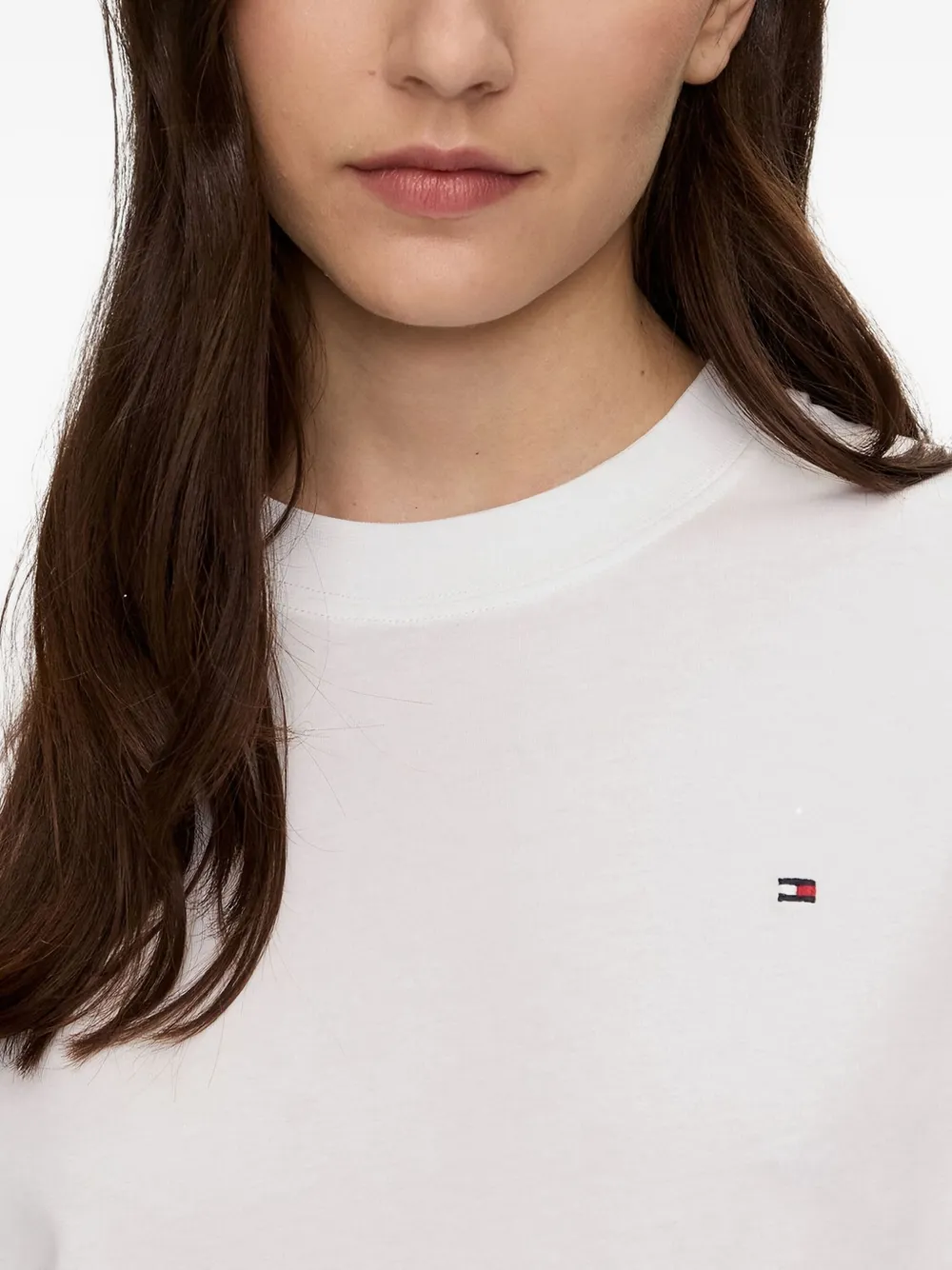 Tommy Hilfiger Crew-neck Logo-detail T-shirt In White