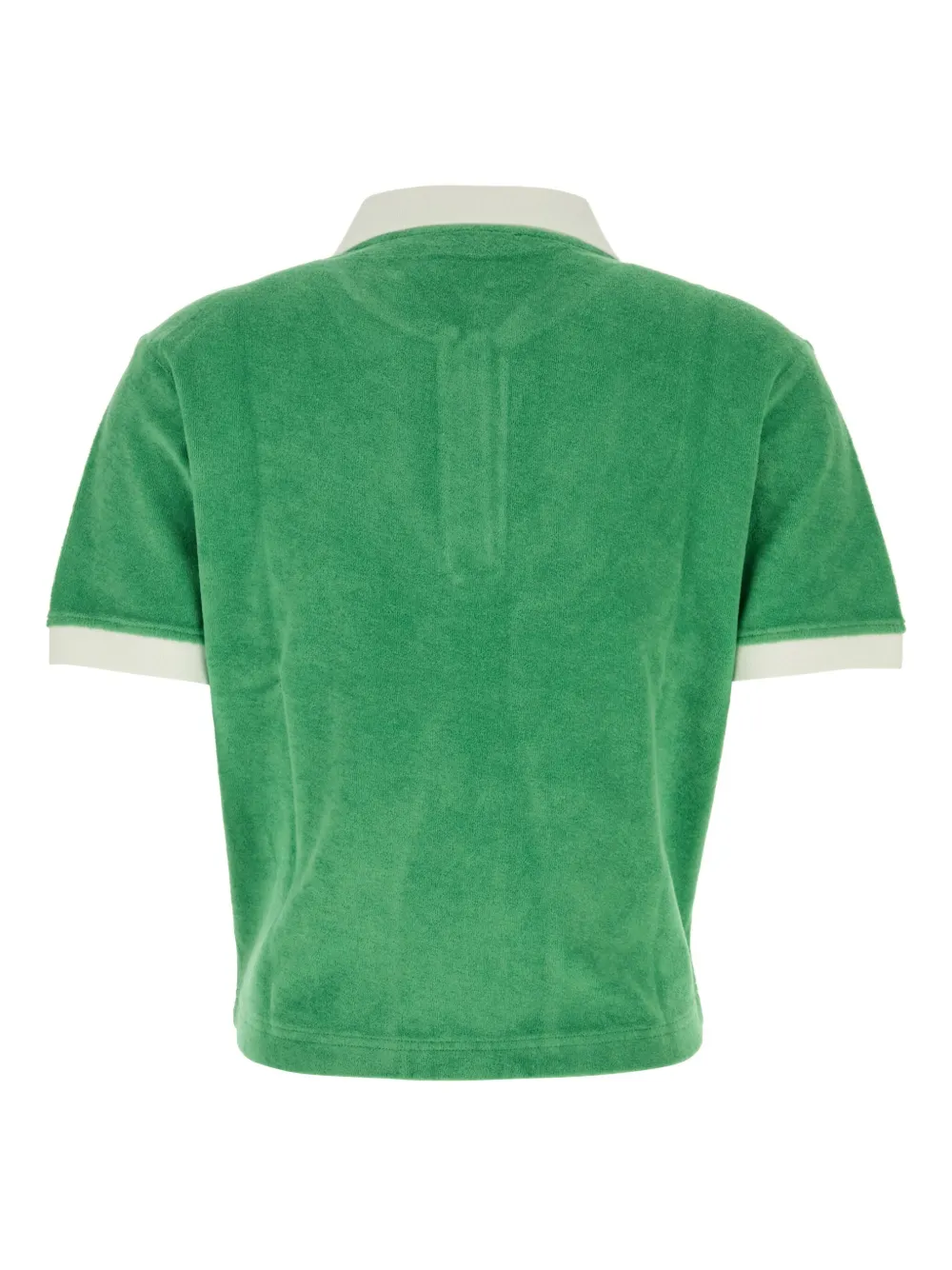 Sporty & Rich logo-embroidered polo top - Groen