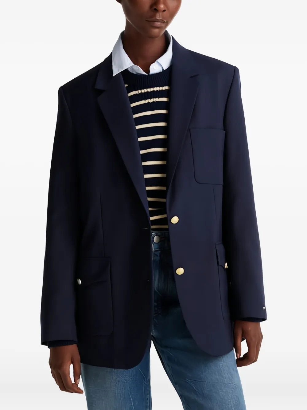 Tommy Hilfiger Blazer met enkele rij knopen Blauw