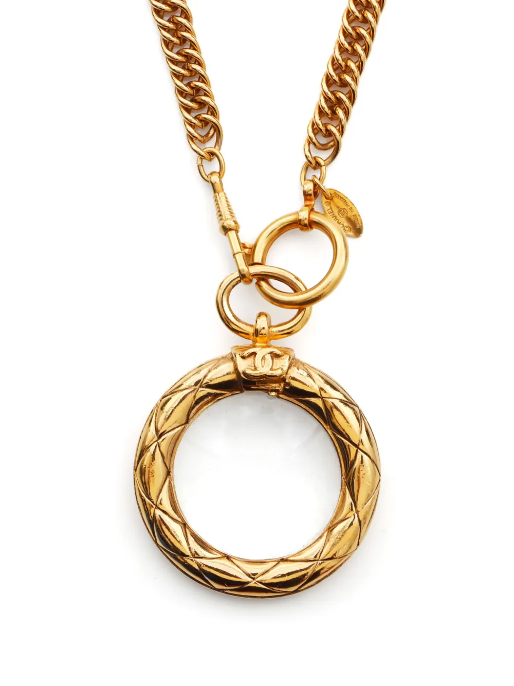 CHANEL Pre-Owned 1980s halsketting met CC hanger - Goud