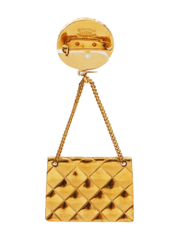 CHANEL Pre-Owned 1994 CC Bag Brooch Gold FARFETCH JO