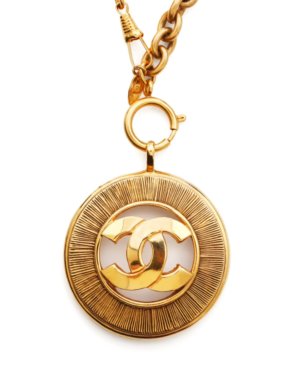 CHANEL Pre-Owned 1980s halsketting met CC hanger - Goud