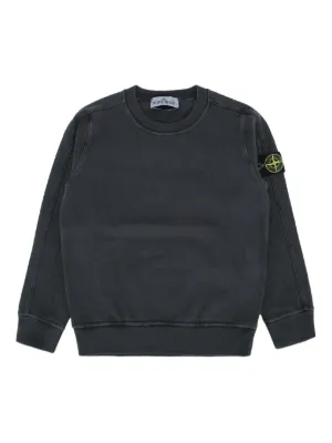 STONE ISLAND JUNIOR スウェット トレーナーブラック