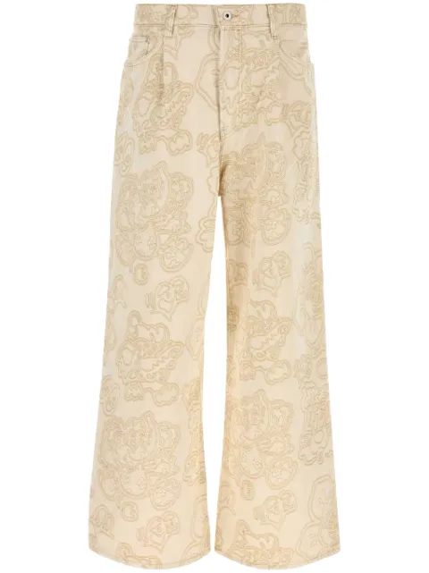 Kenzo embroidered wide-leg jeans