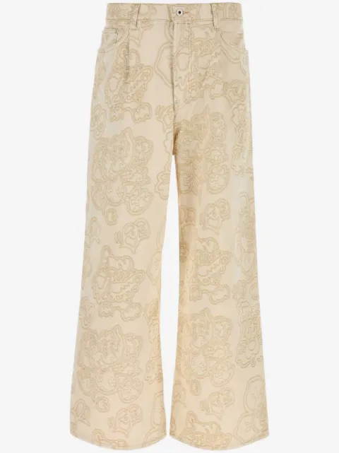 Kenzo embroidered wide-leg jeans