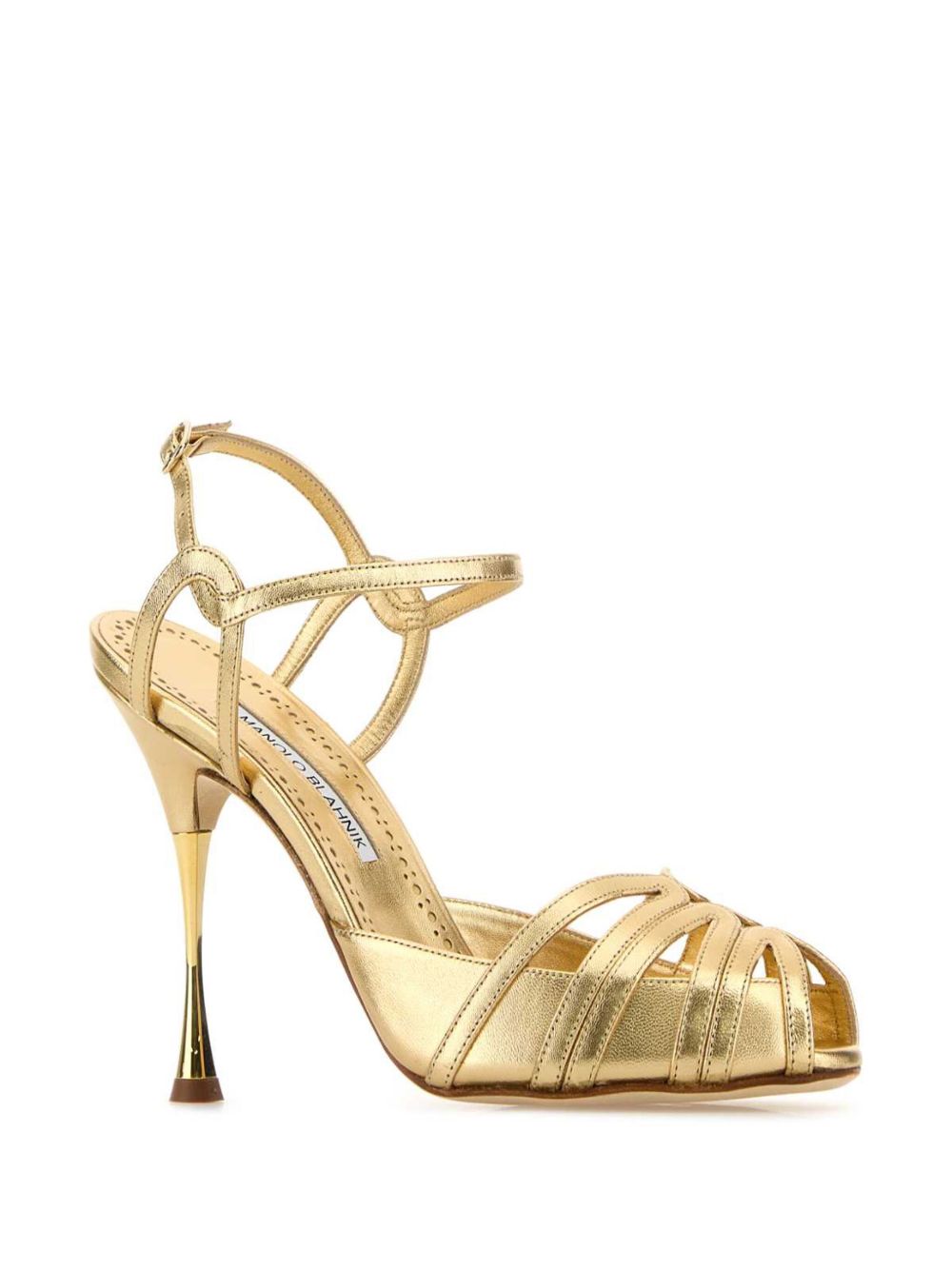 Manolo Blahnik 105 mm Makanak sandalen - Goud