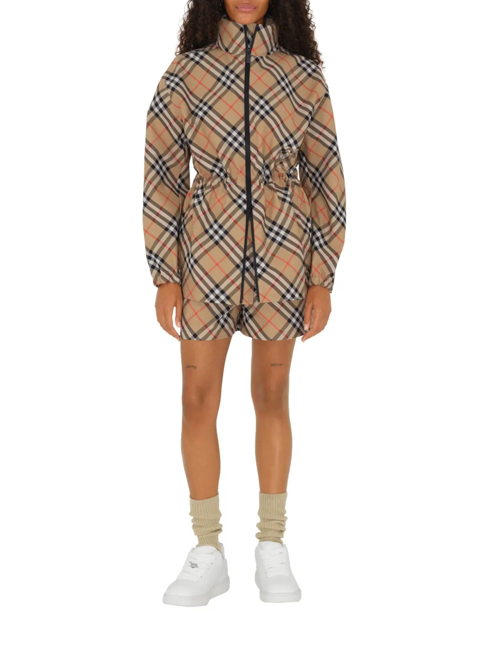Burberry Checked Jacket In Neutrals