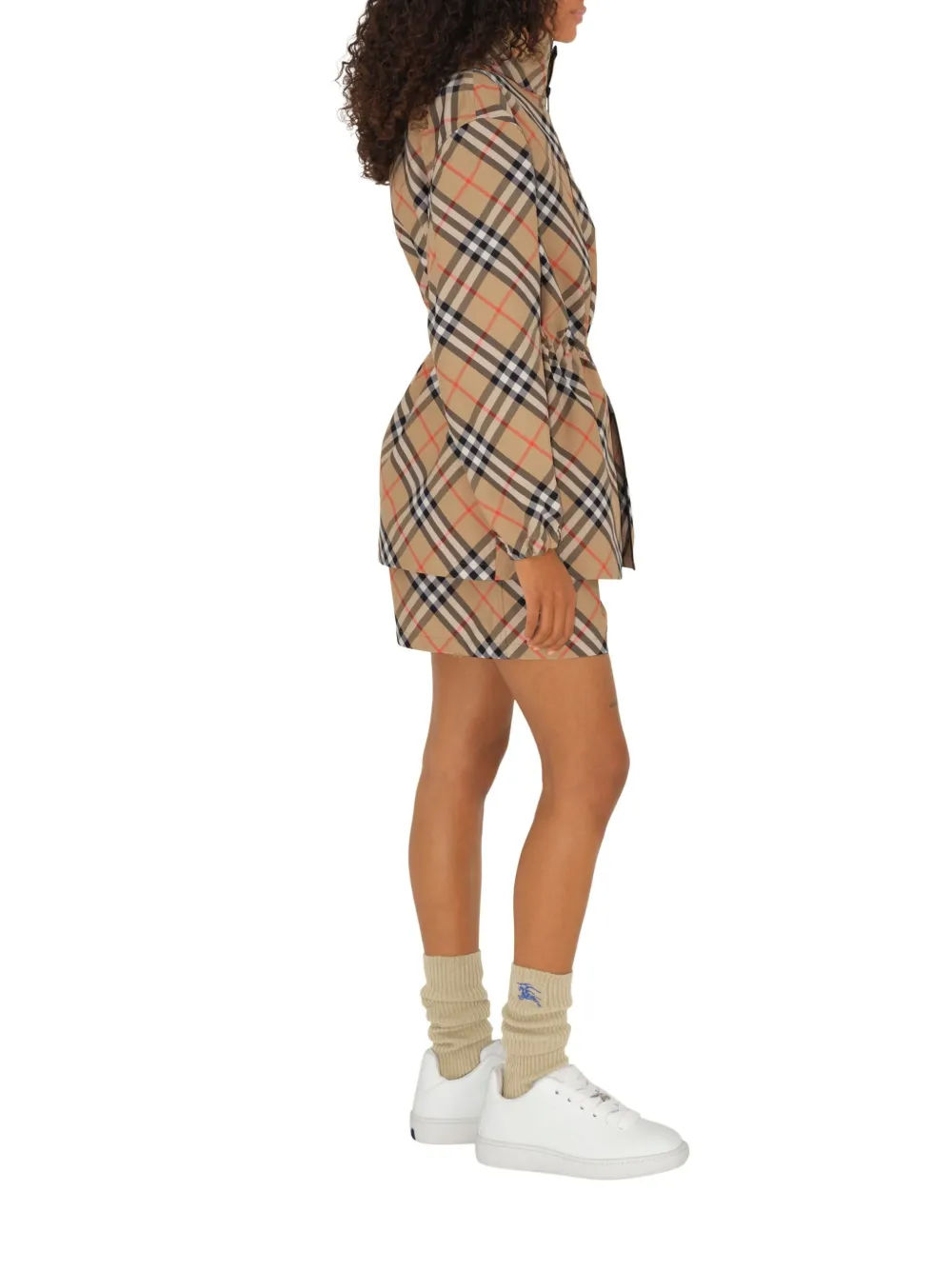Burberry Checked Jacket In Neutrals