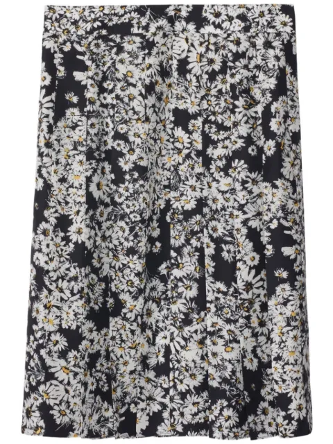 Burberry pleated floral-print skirt
