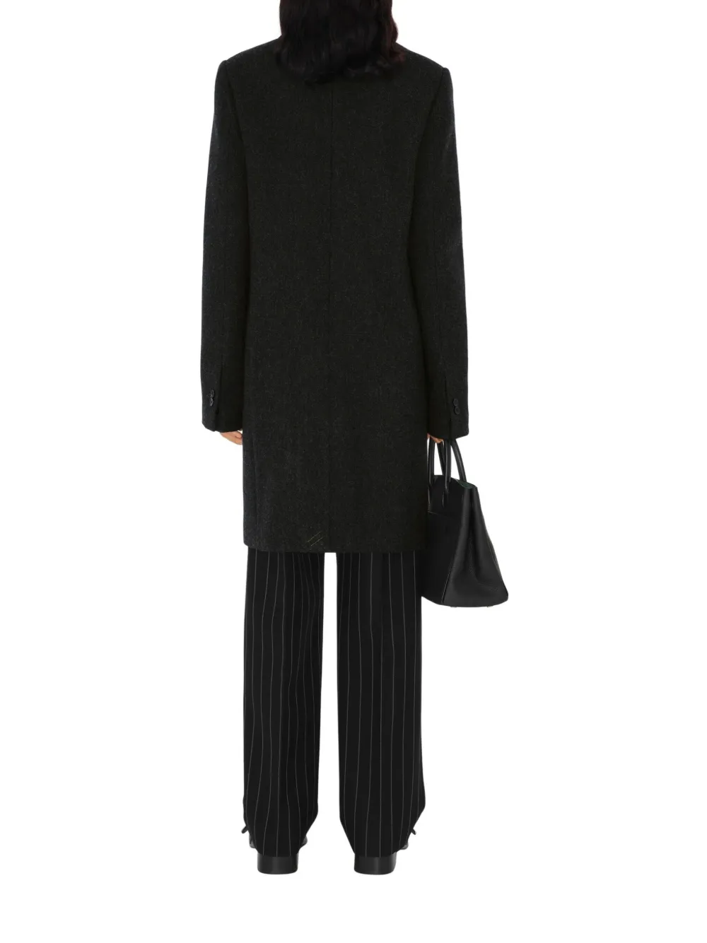 Burberry Wool Tailored Coat In Black