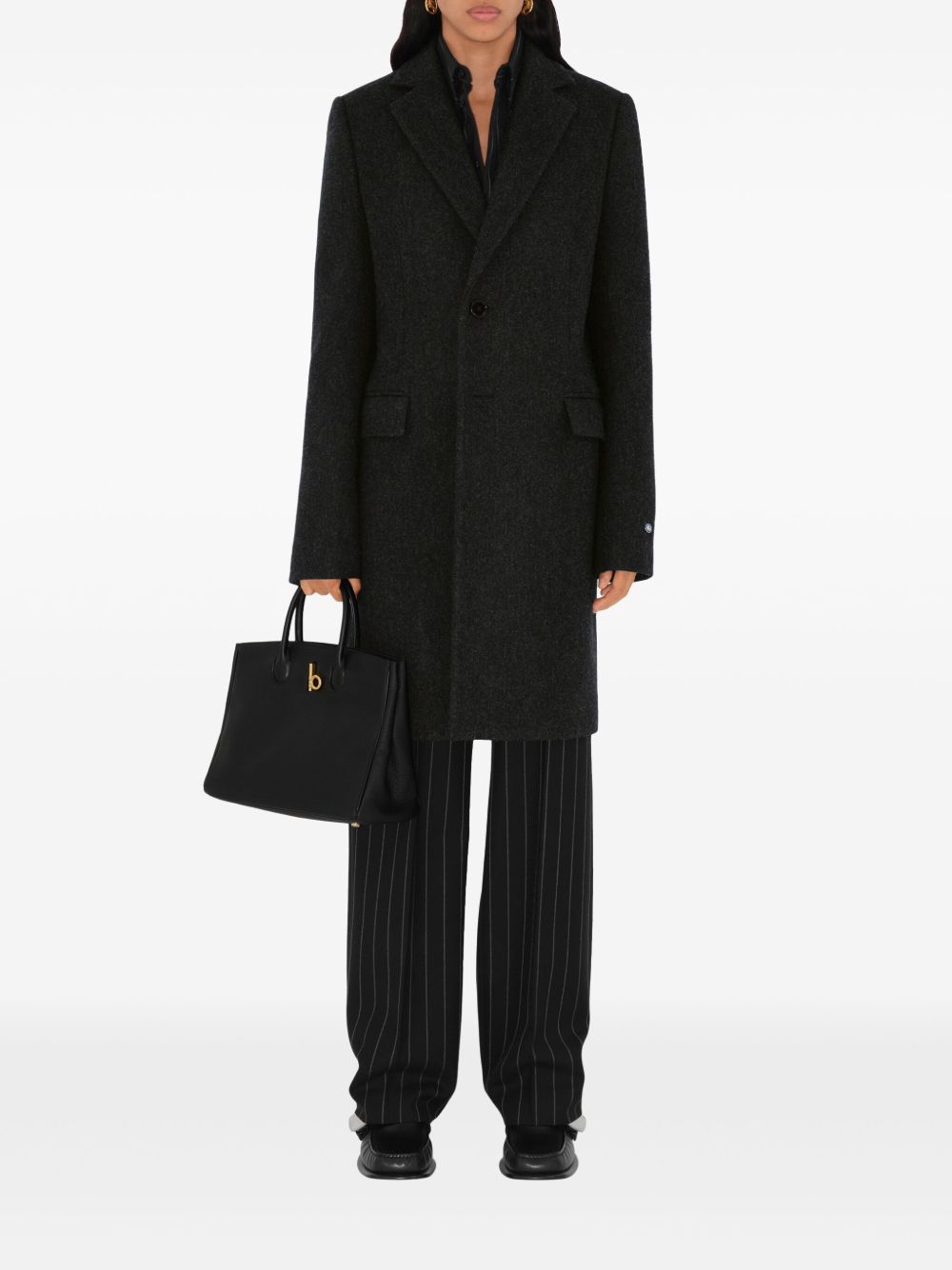 Burberry wool tailored coat - Zwart