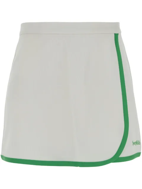 Sporty & Rich logo-embroidered mini skirt