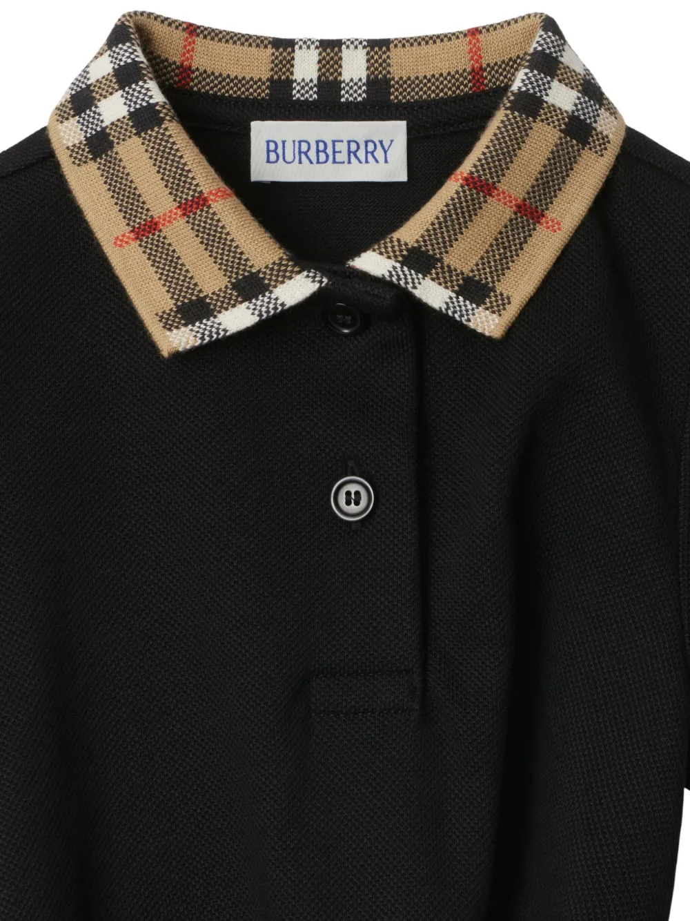 Burberry Kids Cotton Polo Shirt Dress | Black | FARFETCH