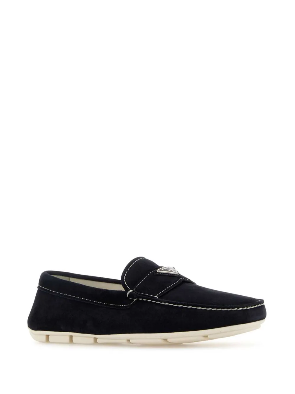 Prada triangle-logo loafers - Blauw