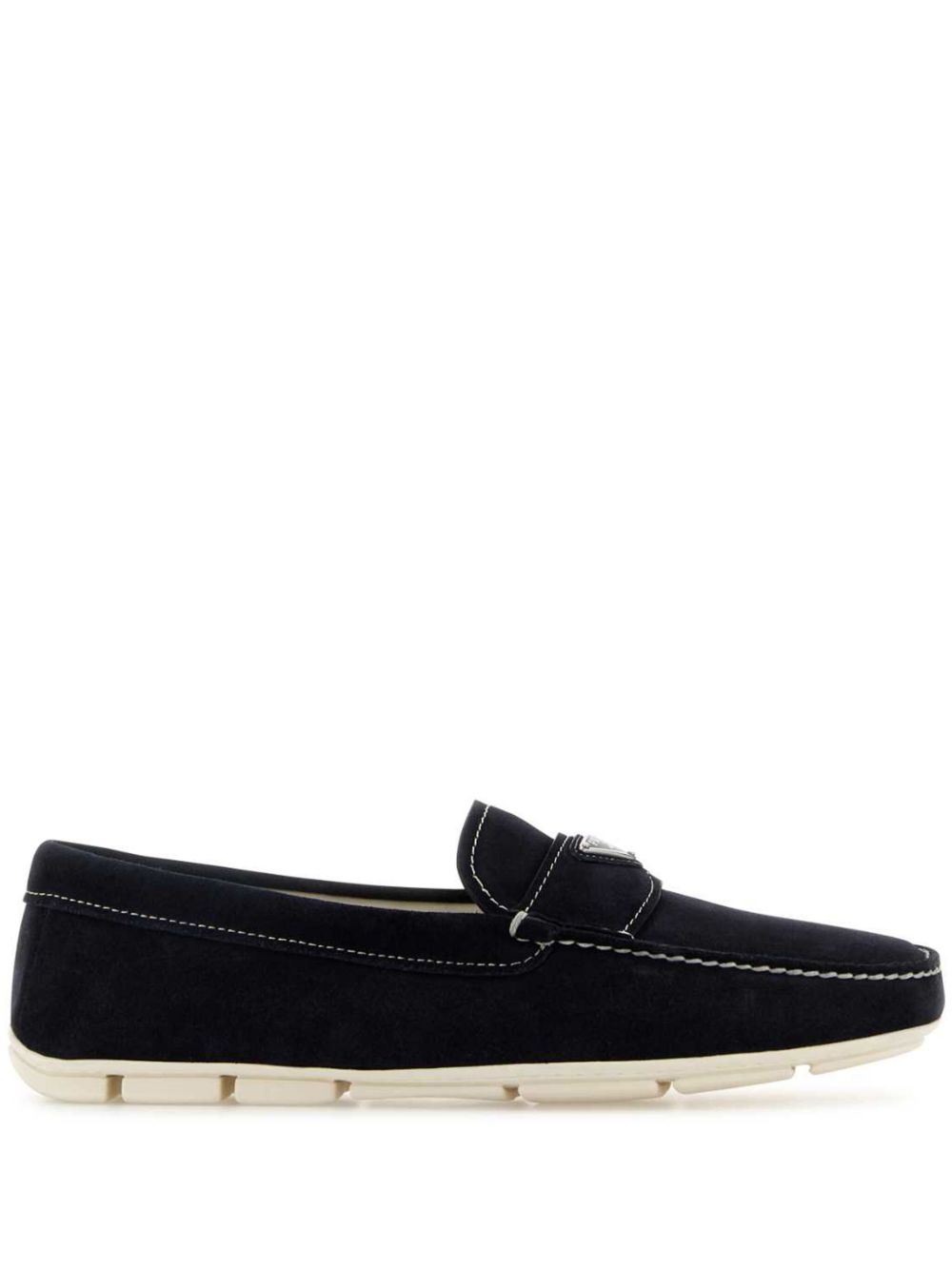 Prada triangle-logo loafers Blauw