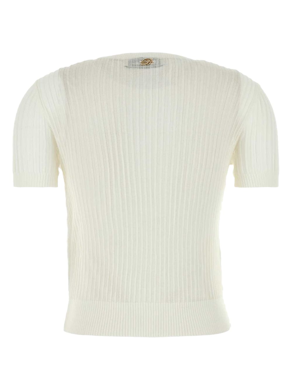 Blumarine Ribgebreid T-shirt - Wit