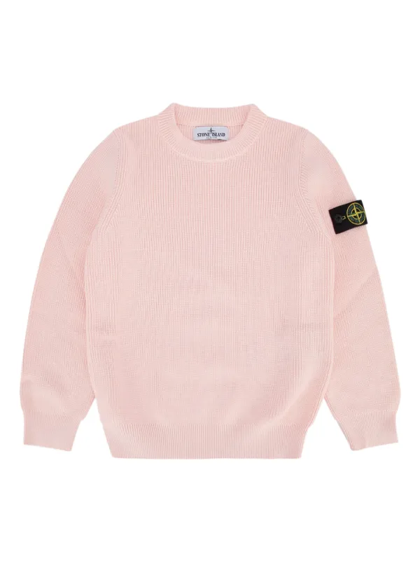 Stone Island Junior Ribbed Cotton Sweatshirt Pink FARFETCH ID